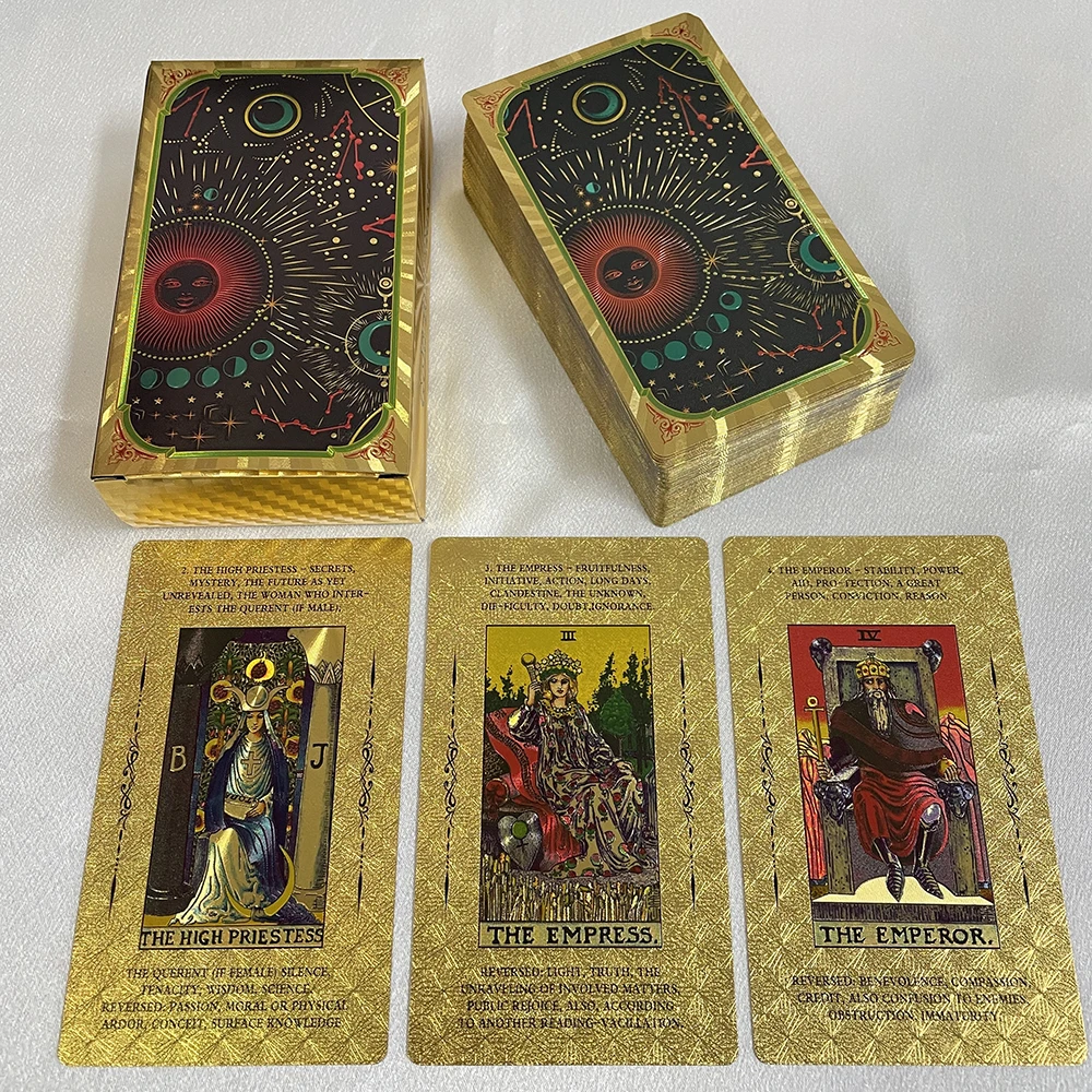  12x7cm Tarot English Version Sturdy Cards Prophecy Deck for Beginners with Guid - £83.47 GBP