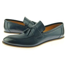 Magnificiant Blue Color Rounded Apron Toe Men Party Wear Stylish Loafers Shoes - £119.87 GBP+