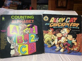 2 Vintage Children Learning-Fun Music Records Counting Alphabet Dance - £6.75 GBP