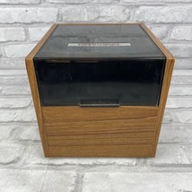 COMPUTERMATE 5.25 Floppy Disc Holder Computer Storage Wood Grain Brown Vintage - £32.55 GBP