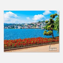 Lugano Switzerland Travel Poster Wall Art | Lugano Seaside Home Decor | Lugano P - £15.82 GBP