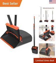 Broom and Dustpan Set for Home, Long Handle Lightweight Indoor Broom Set... - $33.25