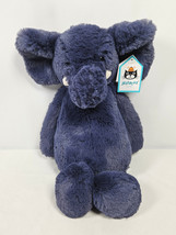 Jellycat Medium Bashful Blue Elephant Plush Toy Stuffed Animal NWT with Tag - £15.89 GBP