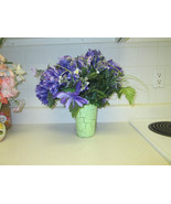 Artificial Planter  Pale Green Tin Vase Faux Indoor House Plant - €8,52 EUR