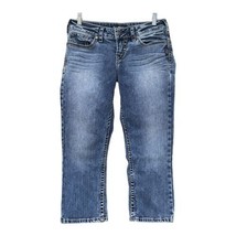 Silver Jeans Aiko Womens Blue Denim Thick Stitch Capri Jeans Size W28 - £11.73 GBP