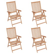 Reclining Garden Chairs 4 pcs Solid Teak Wood - £235.25 GBP