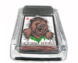 California Bear Glass Ashtray D1 4&quot;x3&quot; Republic Cali Bear - £39.52 GBP