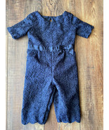 NWT Janie &amp; Jack Floral Lace Long Sleeve Romper Blue Keyhole Back Girls ... - €43,42 EUR
