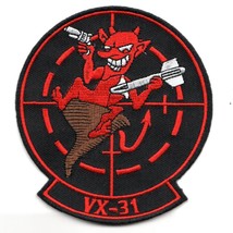 4&quot; VX-31 Squadron Top Gun Maverick Red Horns Dust Devils Embroidered Patch - £27.60 GBP