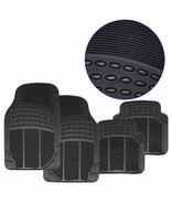 4 pc Universal Fit Rubber Car Mat Set Ridged Heavy Duty All Weather Truc... - $47.42 CAD