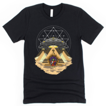 Egyptian Pyramids Space Alien Abduction Science Fiction T-Shirt - £21.86 GBP