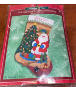 Holiday Time Felt Applique Christmas Stocking Kit #84344 Santa&#39;s Lodge 1... - $19.75