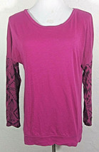 Victorias Secret Pink Womens Top Small Geometric Long Sleeves Boat Neck ... - £7.86 GBP
