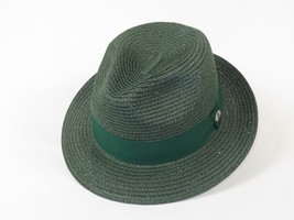 Men's Bently Semi Crushable Fedora Briad Straw Hat Leonardo LE235 Emerald Green image 2