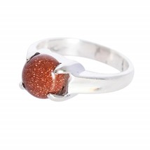 925 Sterling Silver Ring, Sunstone Ring, Promise Ring, Statement Ring, Halloween - £52.75 GBP