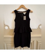 Ganni Anthropologie Miss Marple Peplum Waist Black Dress Black NWT M - $1,353.61 MXN