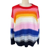 Old Navy Festive Craft Rainbow Sweater 2x Stripes New - $29.69