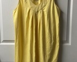 Roamans Sleeveless Sheath Dress Plus Size 14/16 Medium Yellow Knit Dress - $18.69