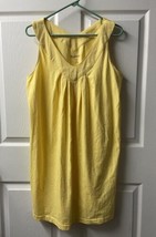 Roamans Sleeveless Sheath Dress Plus Size 14/16 Medium Yellow Knit Dress - $18.69