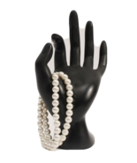 2 Vintage Faux Pearl Bracelets with Gold Tone Metal Clasps 8 Inches Long - £9.66 GBP