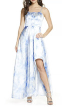 Sequin Hearts Evening Dress Asymmetrical High/low Satin Blue Size 3 MSRP... - £39.32 GBP