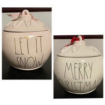 Rae Dunn Merry Christmas Or Let It Snow Ornament CANISTER/COOKIE JAR-CHOOSE - £54.78 GBP
