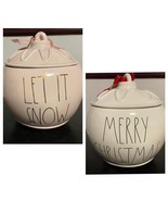 RAE DUNN MERRY CHRISTMAS or LET IT SNOW ORNAMENT CANISTER/COOKIE JAR-CHOOSE - £54.68 GBP