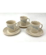 3 Sets Of Corelle Corning Ware Blue Lily 3 1/2 in Flat Cup &amp; Saucer Set ... - £38.76 GBP