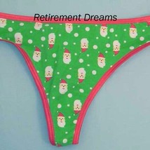 Santa Claus XL thong panties Juniors SO Trendy Green Red NEW - $9.00