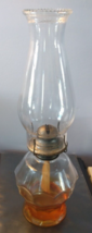 Vintage Kaadan Ltd. Clear and Peach Glass Honeycomb Oil Lamp, With Burner, Wick - £16.41 GBP
