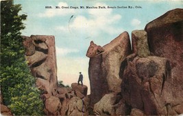 DB Postcard CO K392 Mt Crest Crags Manitou Park Scenic Incline Ry Cancel 1914 - £5.55 GBP