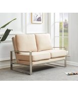 LeisureMod Jefferson Velvet Contemporary Silver Frame Modern Living Room... - $1,277.92