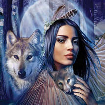 Diamond Painting Animal Wolf Girl Diamond Embroidery 3D Diy Diamond Mosaic Decor - £12.78 GBP+