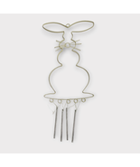 Bunny Rabbit Silhouette Wind Chime Cream Metal 16 Inch Easter Spring Craft - £11.71 GBP