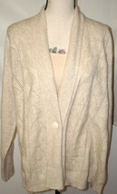 NWT New Women 1X XL Ryllace Plus 100% Cashmere Cardigan Sweater Tan Beige Button - £270.35 GBP