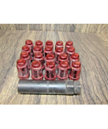 20 Spline Tuner Lock Acorn Red Lug Nuts with Key 12mm X 1.50 RH/T Custom... - £18.68 GBP