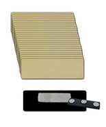 25 BLANK SILVER NAME BADGE KIT (U) MAGNETS CLEAR LABELS 1 X 3 TAGS BEVELED - $1,015.09 MXN