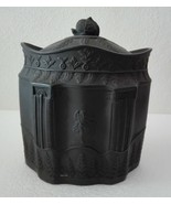 Antique LEEDS POTTERY English Black Basalt Porcelain Sugar Pot - £80.52 GBP