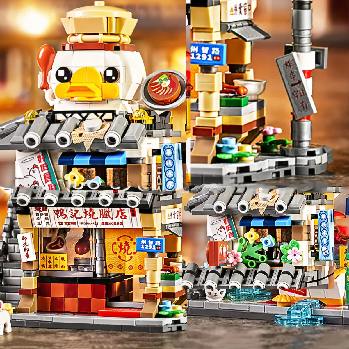 Roast Duck Restaurant Building Blocks Set, Chinatown Street View Series Mini - £34.12 GBP