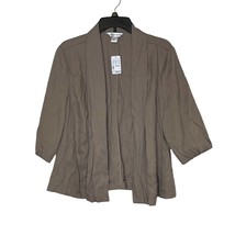 Christopher &amp; Banks Open Front 3/4 Sleeve Top Minimalist Brown Women Large NWT - £15.56 GBP