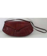 Vintage Bic Star Red Eel Skin Japanese Crossbody Clutch 14&quot; x 7&quot; - £15.99 GBP