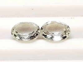 Natural White Glass Faceted Oval Pair Cut Stone Natural Glass layout Gem... - $206.21 MXN