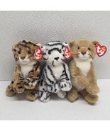 Ty Beanie Baby Tundra, Manes &amp; Stripers Stuffed Animal Plush Lot Of 3 Wi... - €25,33 EUR