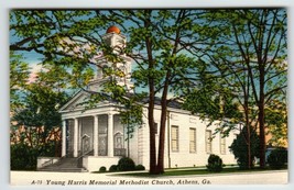 Young Harris Memorial Methodist Church Athens Georgia Postcard Unposted Linen - £9.47 GBP