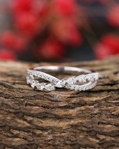 1.00Ct Pear Cut Diamond 925 Sterling Silver Designer Half Eternity Wedding Band - £79.38 GBP