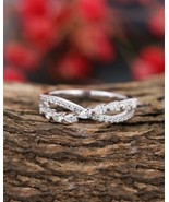 1.00Ct Pear Cut Diamond 925 Sterling Silver Designer Half Eternity Wedding Band - $99.00
