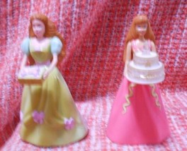 2 Lot: McDonalds Happy Meal Barbie Birthday Party Figurine Caketopper Dolls 2000 - £9.37 GBP