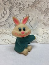 Vintage Clip On Bunny Rabbit Toy Easter Unlimited Inc Made in Hong Kong - £8.40 GBP