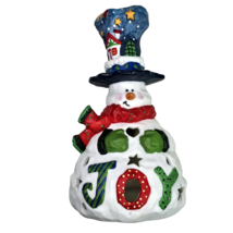 Ceramic Snowman Tealight Holder - 6¼&quot; High - Christmas Joy - Winter Decoration - £12.66 GBP