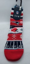 New England Patriots holiday sweater crew socks MEN&#39;S Small 3 - 5.5 Chri... - £9.47 GBP